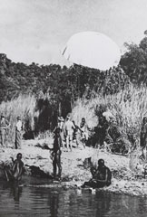 81st West African Division soldiers retrieving of supplies dropped by air, 1944 (c)