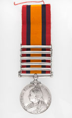 Queen's South Africa Medal 1899-1902, with five clasps: 'Relief of Kimberley', 'Paardeberg', 'Driefontein', 'Transvaal' and 'South Africa 1901', Private J Ditchburn, The Buffs (East Kent Regiment)