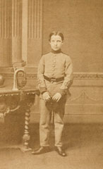 Boy Bugler Woollaston, presumably of the 4th (Canterbury) Administrative Battalion, Kent Rifle Volunteers.