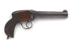 Lancaster .455 inch four-barrelled breechloading pistol, 1890 (c)