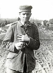 A wounded prisoner near Potijze, 20 September 1917