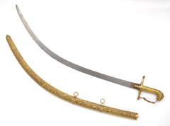 Shamshir sword and scabbard presented to Lieutenant General Sir Hudson Lowe, February 1812