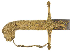 Shamshir sword and scabbard presented to Lieutenant General Sir Hudson Lowe, February 1812