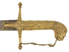 Shamshir sword and scabbard presented to Lieutenant General Sir Hudson Lowe, February 1812