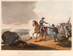 'The Prince of Orange at the Battle of Waterloo, distributing at the moment, to the brave troops, the orders he then wore', 1815