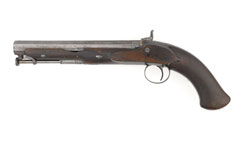 One of a pair of officer's percussion pistols, 14 bore, 1822 (c)