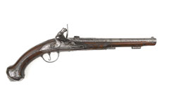 Flintlock rifled pistol, 1700 (c)