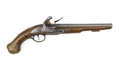 Flintlock .579 inch pistol owned by Colonel Charles Churchill, 10th Regiment of Dragoons, 1742