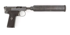 Webley .32 in self-loading pistol M1908 and Parker Maxim silencer, used by the Special Operations Executive 