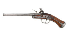 Flintlock rifled pistol, 1645 (c)-1660