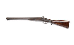 Double barrelled Jacob's .73 inch smoothbore percussion carbine, 1860