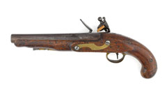 Pattern 1796 flintlock pistol for heavy dragoons, variation with ramrod pipe and Ordnance pattern lock, 1800 (c)