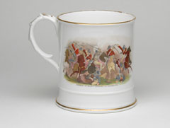 Bone china mug, Sergeant Thomas Defending the Colours at Inkermann, 1856 (c)