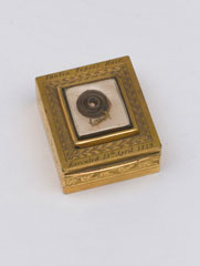 Snuff-box containing a lock of Tantia Tope's hair, removed after his execution in 1859.