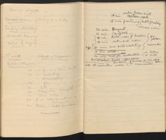 Captain Siegfried Sassoon's notebook containing notes on billeting, gas attacks, training and tactics, 1917 (c)