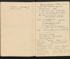 Captain Siegfried Sassoon's notebook containing notes on billeting, gas attacks, training and tactics, 1917 (c)