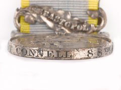 Crimea Medal 1854-56, with clasp, 'Sebastopol', Private Thomas Connell, 88th Regiment of Foot (Connaught Rangers)