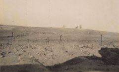 Shell bursts on Outpost Hill, part of the Gaza defences, October 1917