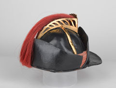 Officer's leather helmet, light company, 9th Regiment of Foot, 1780 (c)
