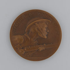 French bronze medal commemorating the British offensive of 1917