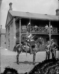 Trooper, 16th (The Queen's) Lancers, glass negative, 1895 (c)