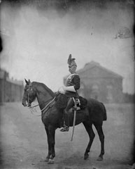 Senior Non-Commissioned Officer, 9th (The Queen's) Lancers, glass negative, 1895 (c)