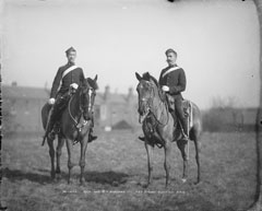 Privates, 19th (Princess of Wales's Own) and 18th Hussars, Glass Negative, 1895 (c) - 1900.