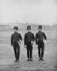 Bombardier and Gunners, Royal Horse Artillery, glass negative, 1895 (c)