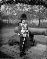 Private, 1st Battalion, Scots Guards, glass negative, 1895 (c)