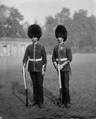 Privates, Coldstream Guards, glass negative, 1895 (c)