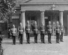 Guards turned out, Coldstream Guards, glass negative, 1895 (c)