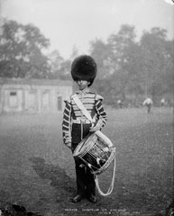 Drummer, Coldstream Guards, glass negative, 1895 (c)
