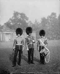 Bandsmen, The Coldstream Guards, glass negative, 1895 (c)