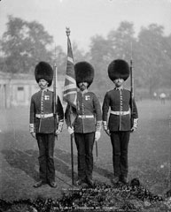 Colour Party, Coldstream Guards, glass negative, 1895 (c)