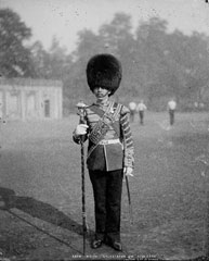 Drum Major, Coldstream Guards, glass negative, 1895 (c)