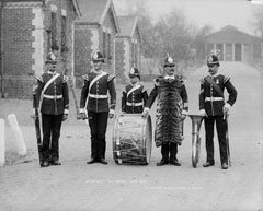 Bandsmen, The Buffs (East Kent Regiment), glass negative, 1895 (c) 