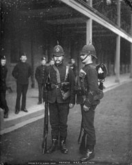 Privates, King's Royal Rifle Corps, glass negative, 1895 (c)