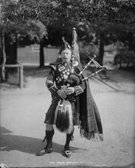 Pipe Major, 93rd Princess Louise's (Argyll and Sutherland Highlanders), Glass Negative, 1892 (c)