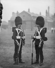 Privates, 2nd Battalion, Coldstream Guards, glass negative, 1895 (c)