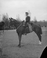 Mounted field officer, Lancashire Fusiliers, glass negative, 1895 (c)