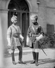 Daffadars of the 4th Lancers Hyderabad Contingent and 1st Regiment of Madras Lancers, glass negative, 1893