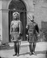 Daffadars of the Queen's Own Corps of Guides Cavalry and the 4th (Prince Albert Victor's Own) Bombay Cavalry (Poona Horse), glass negative, 1893