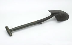 Entrenching tool used by a member of 2nd Battalion, The Scots Guards, during the Falklands War, 1982
