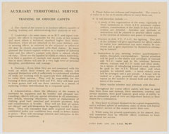'Auxiliary Territorial Service Training of Officer Cadets', leaflet, 1941