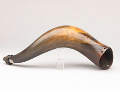 Powder horn used by Colour Sergeant P Hogan, 91st Regiment of Foot, Jamaica, 1822