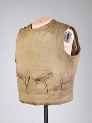 'Chemico' body armour belonging to Corporal Sidney W Cooper, 2nd/6th North Staffordshire (Princess of Wales's) Regiment, 1915
