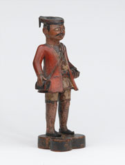 Carved wooden Company school figure of a sepoy of the Madras Army, 1785 (c)