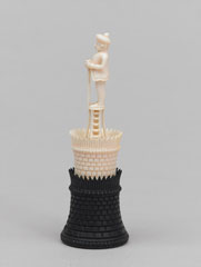 Black rook, chess piece, India, 1820 (c)