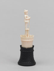 Black rook, chess piece, India, 1820 (c)