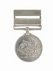 2nd Afghan War Medal 1878-80, with two clasps, 'Peiwar Kotal' and 'Kabul', Gunner Fulla, No 1 Mountain Battery, Royal Artillery